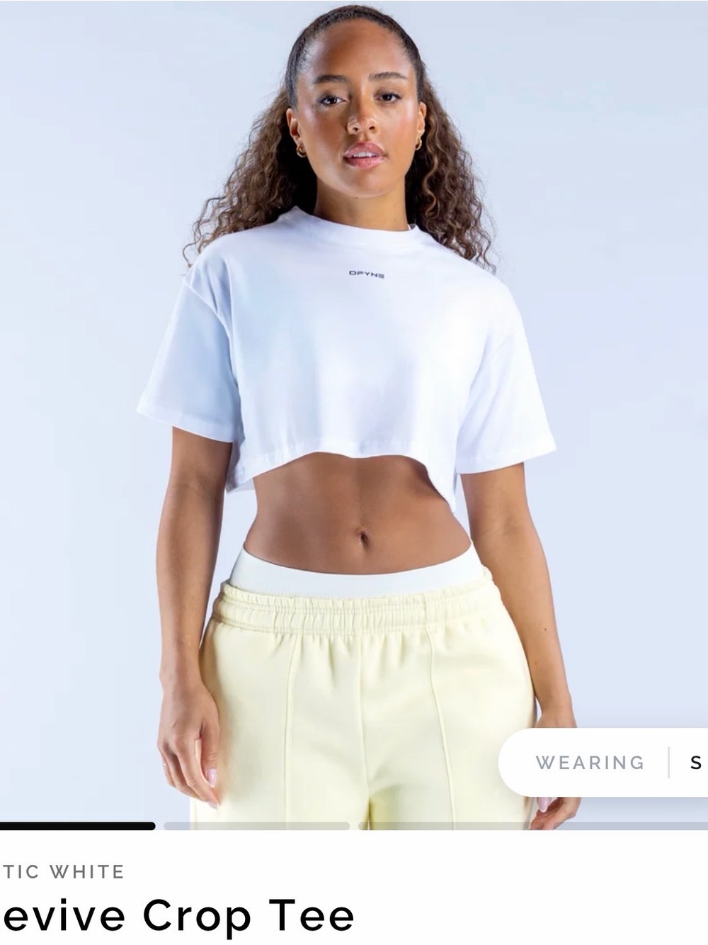 Dfyne Crop Tee β White Short Sleeve Cropped Top